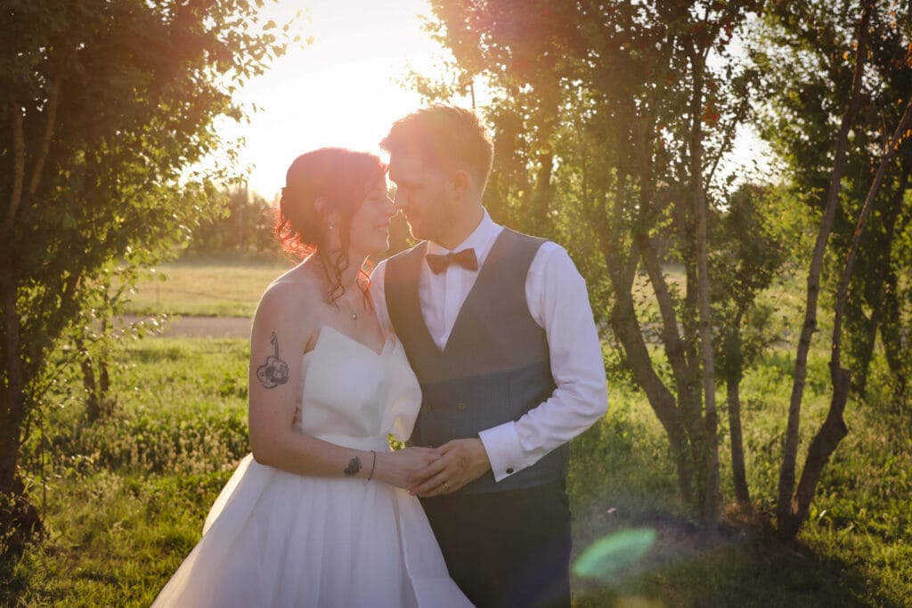 Venire bene nelle foto di matrimonio Sposi Tramonto